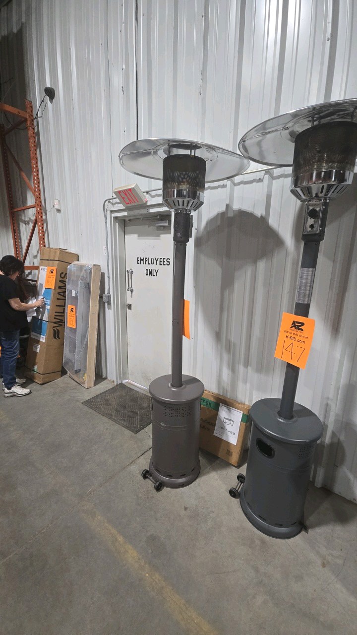 lot 149 image: Nexgrill Sundara 48,000 BTU Matte Grey Propane Standing Patio Heater with Wheels