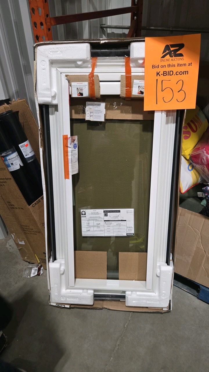 lot 153 image: VELUX 22 12 x 46 12 Fixed Curb Mount Skylight FCM 1943 with Solar Shade