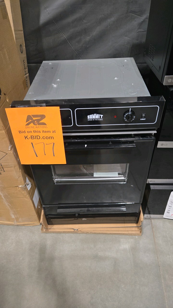 lot 177 image: Summit Appliance 24 in. Single Gas Wall Oven in Black