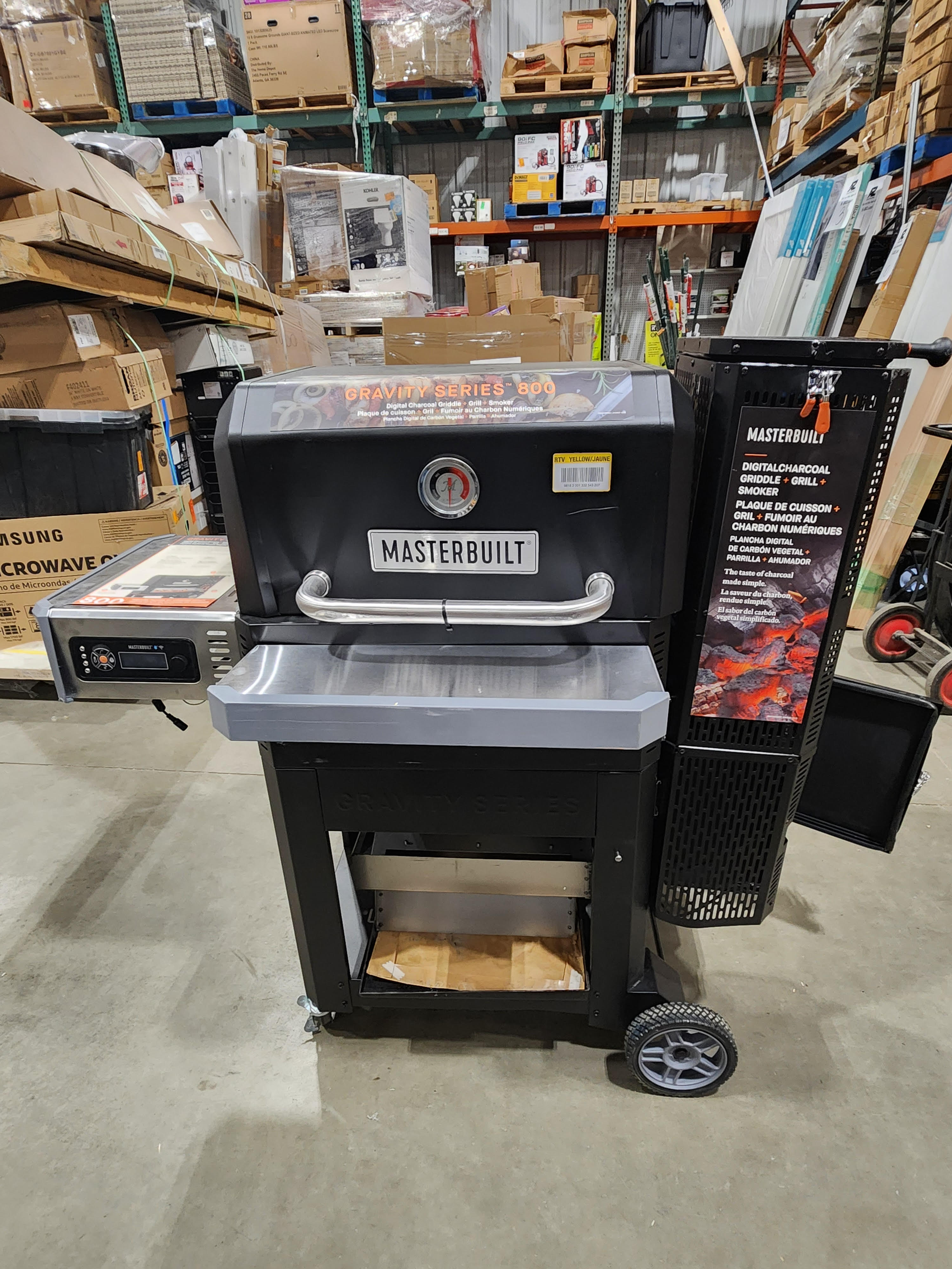 lot 183 image: Masterbuilt Gravity Series 800 Digital WiFi Charcoal Grill, Griddle and Smoker in Black