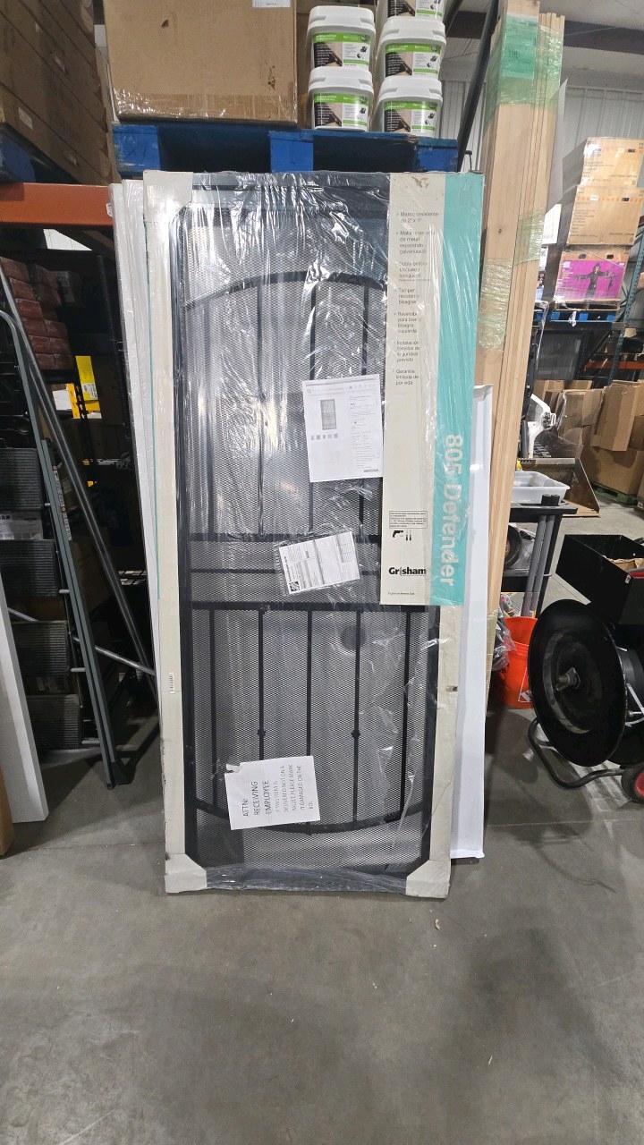 lot 3 image: Grisham 32 in. x 80 in. 805 Series Black Defender Security Door Quest