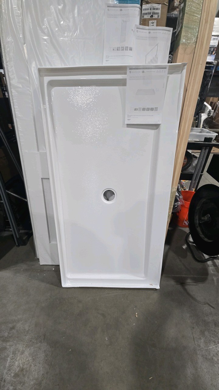 lot 4 image: Delta Classic 500 60 in. x 32 in. Shower Pan with Center Drain