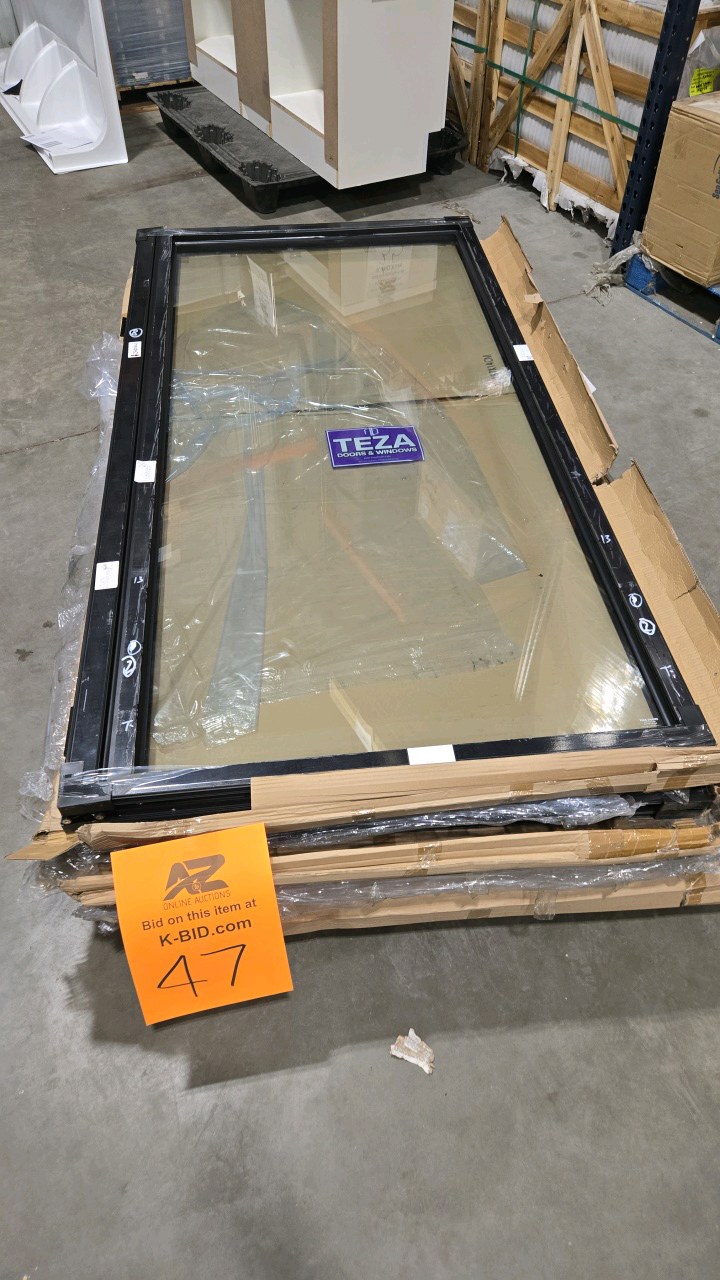 lot 47 image: TEZA DOORS Teza 88 Series 108 in. x 80 in. Matte Black Left to Right Folding Aluminum Bi-Fold Patio Door