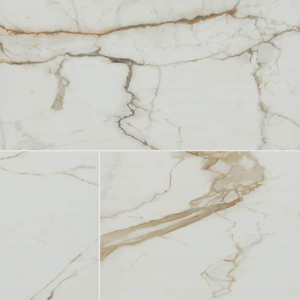 lot 48 image: (10 box lot)Tramonto Marbella 24 in. x 48 in. Polished Porcelain Marble Look Floor and Wall Tile (160 sq. ft.)