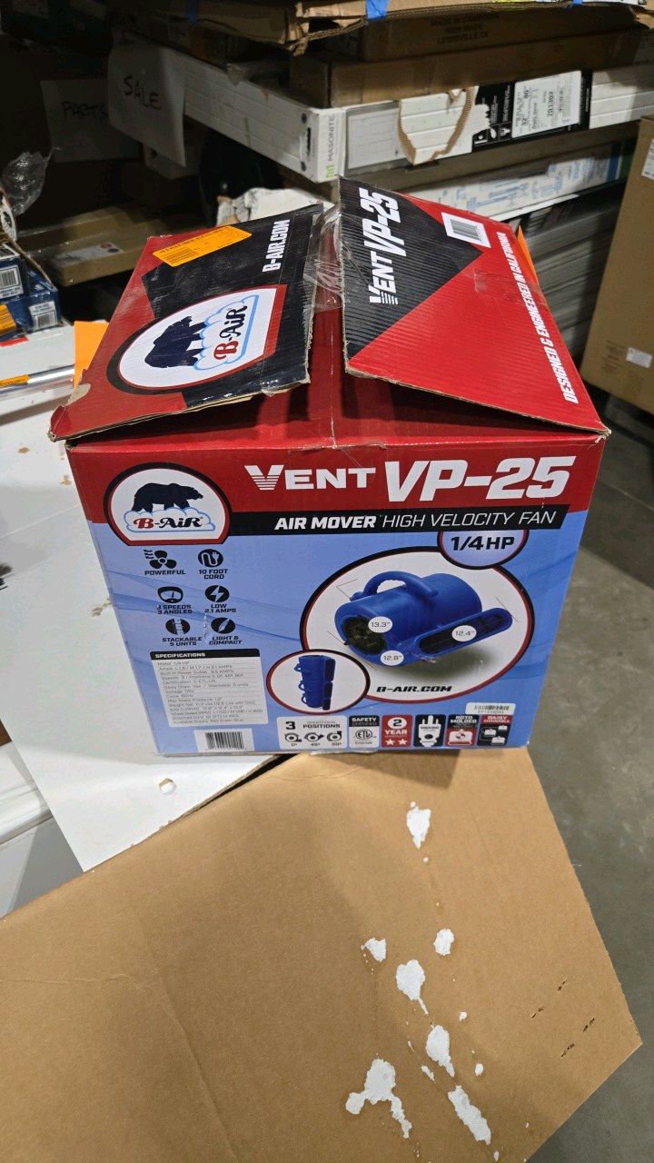 lot 58 image: 14 HP Air Mover Blower Fan for Water Damage Restoration Carpet Dryer Floor Home and Plumbing Use in Blue