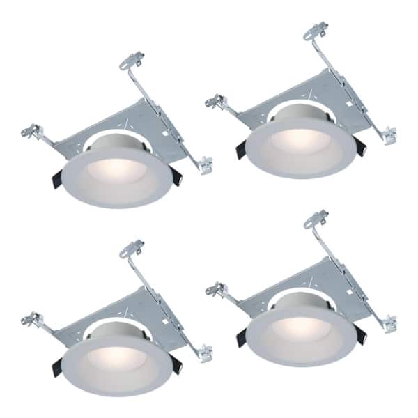 lot 68 image: (4) HALO RL Series 6 in. Adjustable CCT Canless IC Rated Dimmable Indoor, Outdoor Integrated LED Recessed Light Kit