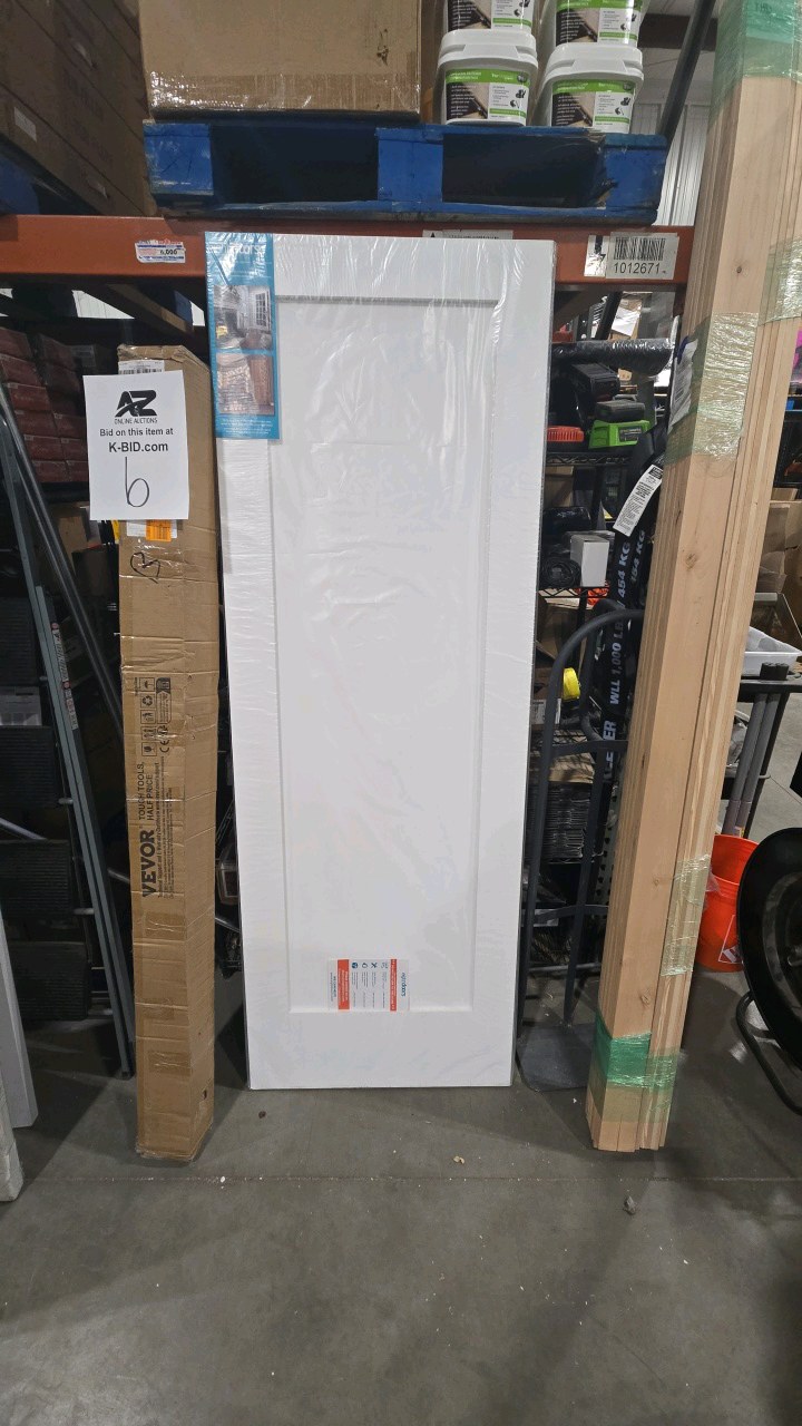 lot 7 image: eightdoors 28 in. x 80 in. x 1-38 in. Shaker White Primed 1-Panel Solid Core Wood Interior Slab Door