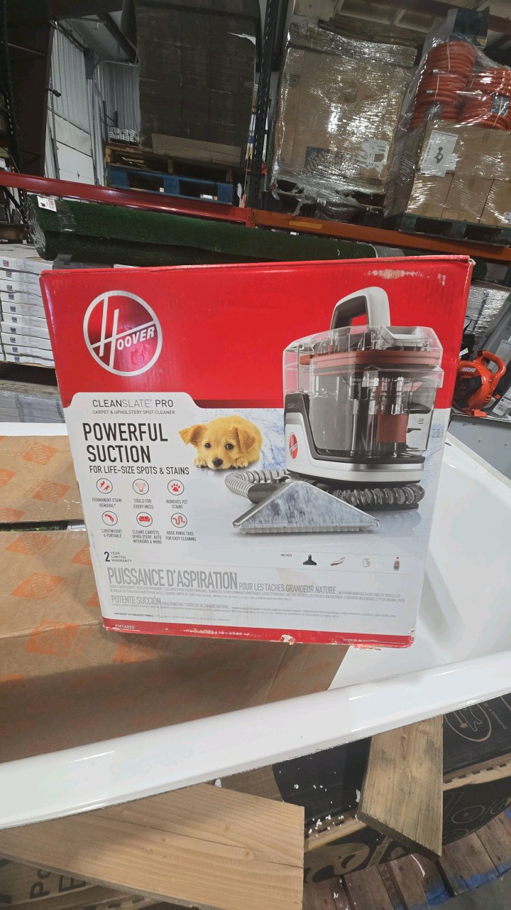 lot 96 image: HOOVER CleanSlate Pro Portable Corded Spot Cleaner, Carpet Cleaner Machine for Carpet and Upholstery, Car Auto Detailer, Black