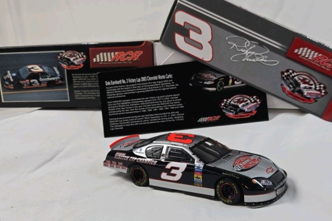 lot 253 image: 2003 Dale Earnhardt #3 Victory Lap Monte Carlo Diecast  RCR Museum Series Original Box