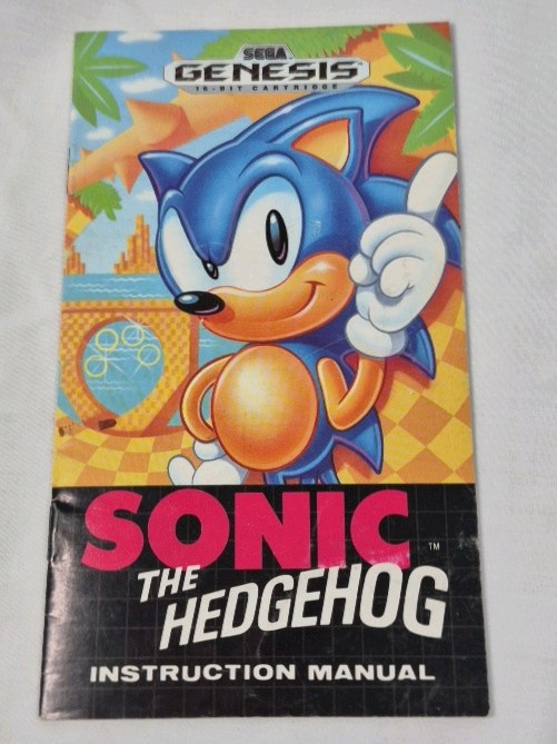 lot 55 image: Vintage Sega Genesis Sonic the Hedgehog Instruction Manual