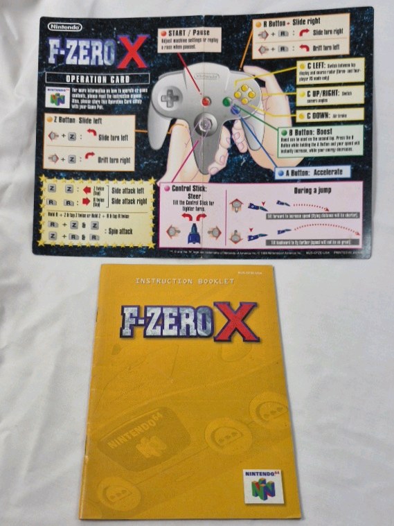 lot 72 image: Vintage Nintendo 64 F-Zero X Instruction Booklet  Nintendo