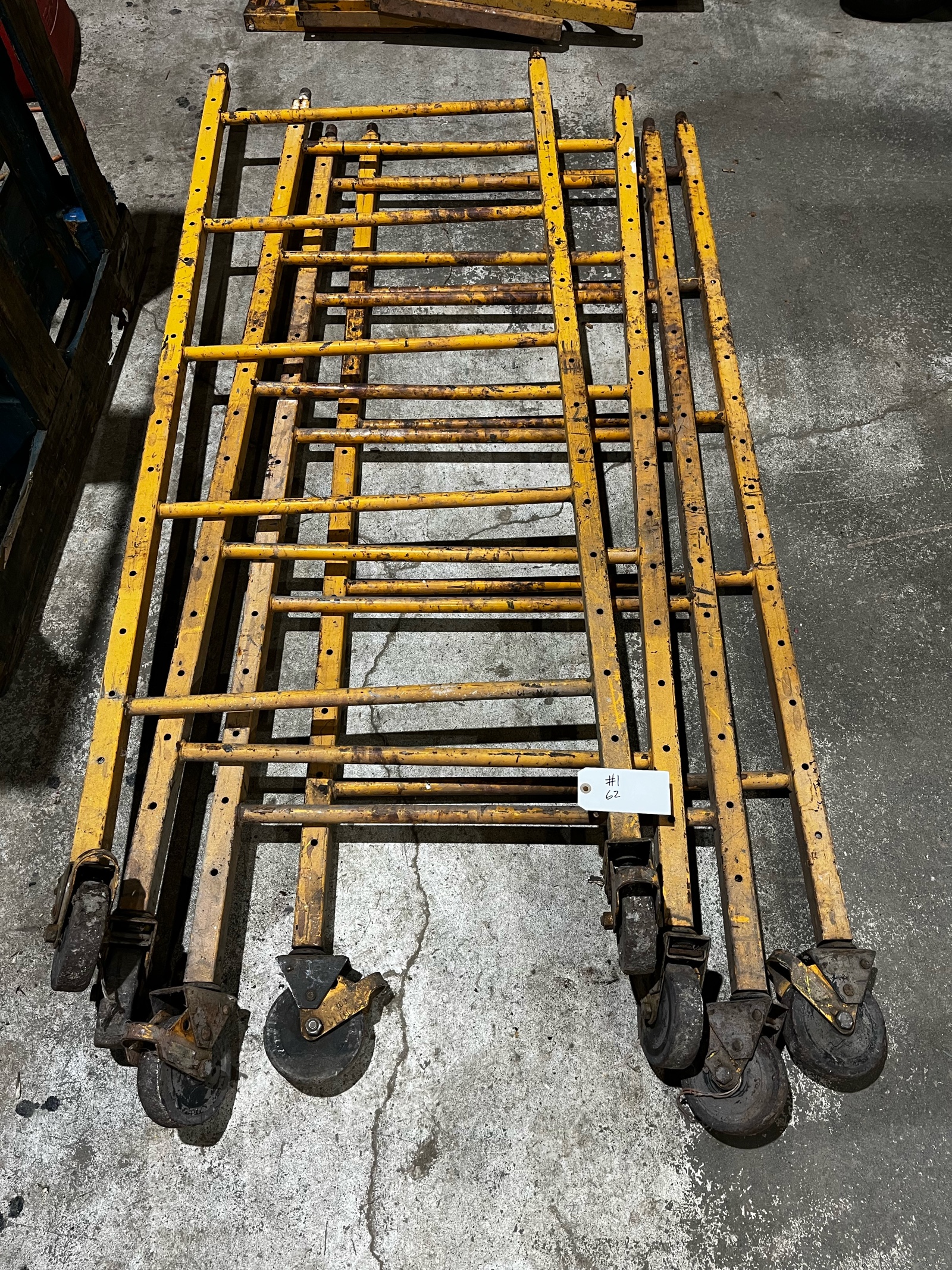 Complete Rolling Scaffold Set - 2 Sections, Casters, Cross Braces & 2 Planks