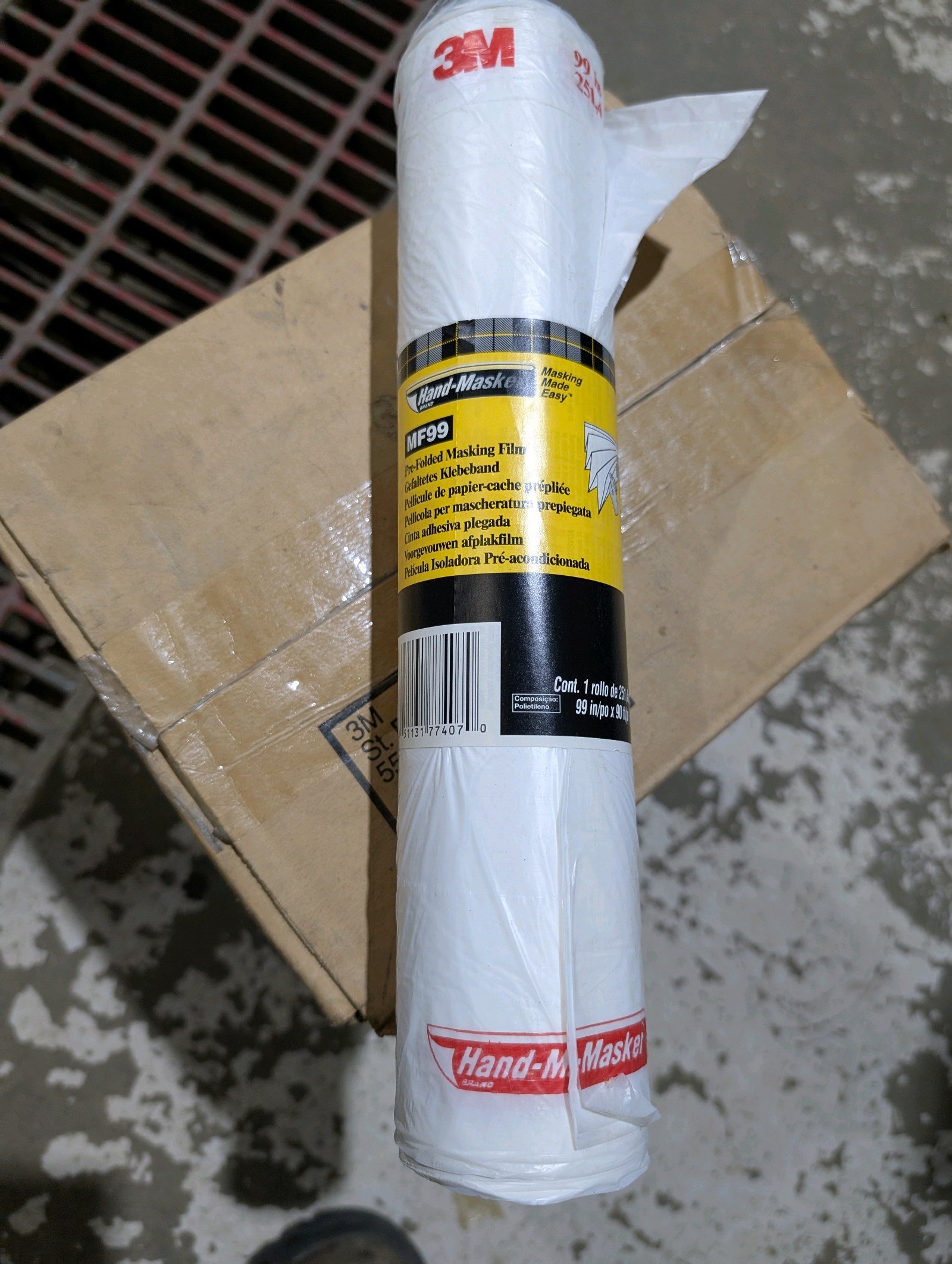 lot 24 image: NEW Case of 12 Rolls  3M Hand-Masker MF99 Pre-Folded Masking Film  99 x 90 Painters Masking Plastic