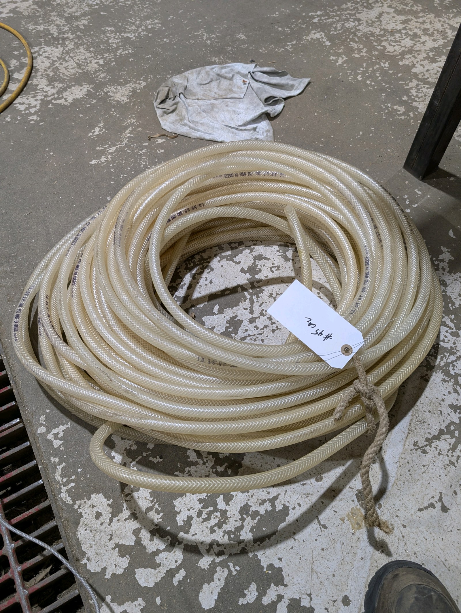lot 45 image: 200 FT 38 Braided Reinforced PVC Hose  300 PSI Industrial Clear Vinyl Tubing  Air  Water  Pump Line