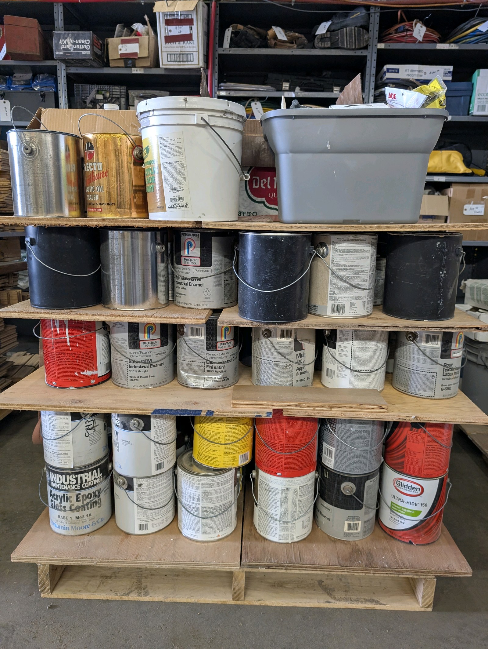 Huge Shop Paint & Finishing Supply Lot – ~150 Gallons Paint, Stain, Sealers, Solvents, Mineral Spirits, Lacquer Thinner, Spray Paint & More