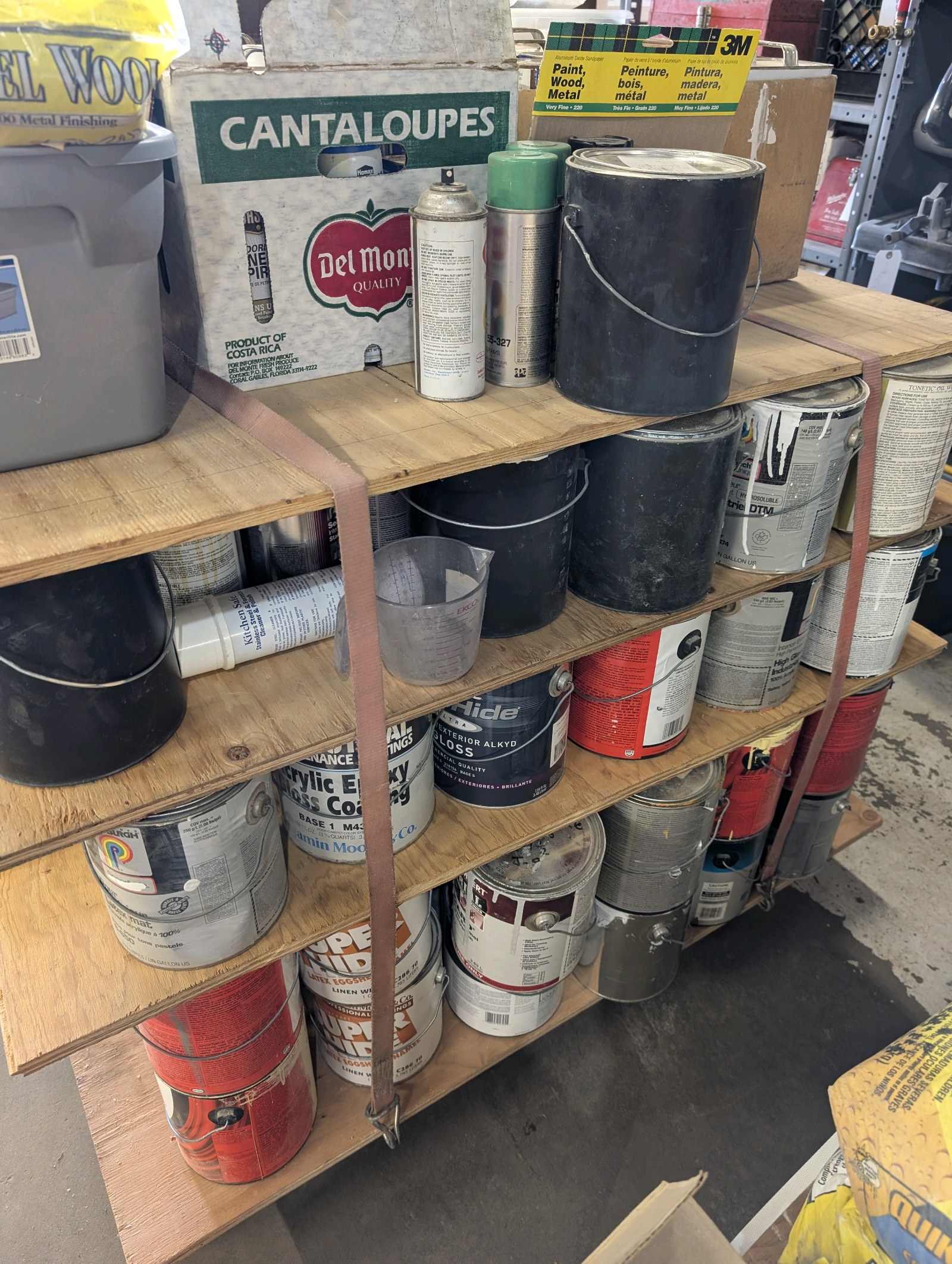 Huge Shop Paint & Finishing Supply Lot – ~150 Gallons Paint, Stain, Sealers, Solvents, Mineral Spirits, Lacquer Thinner, Spray Paint & More
