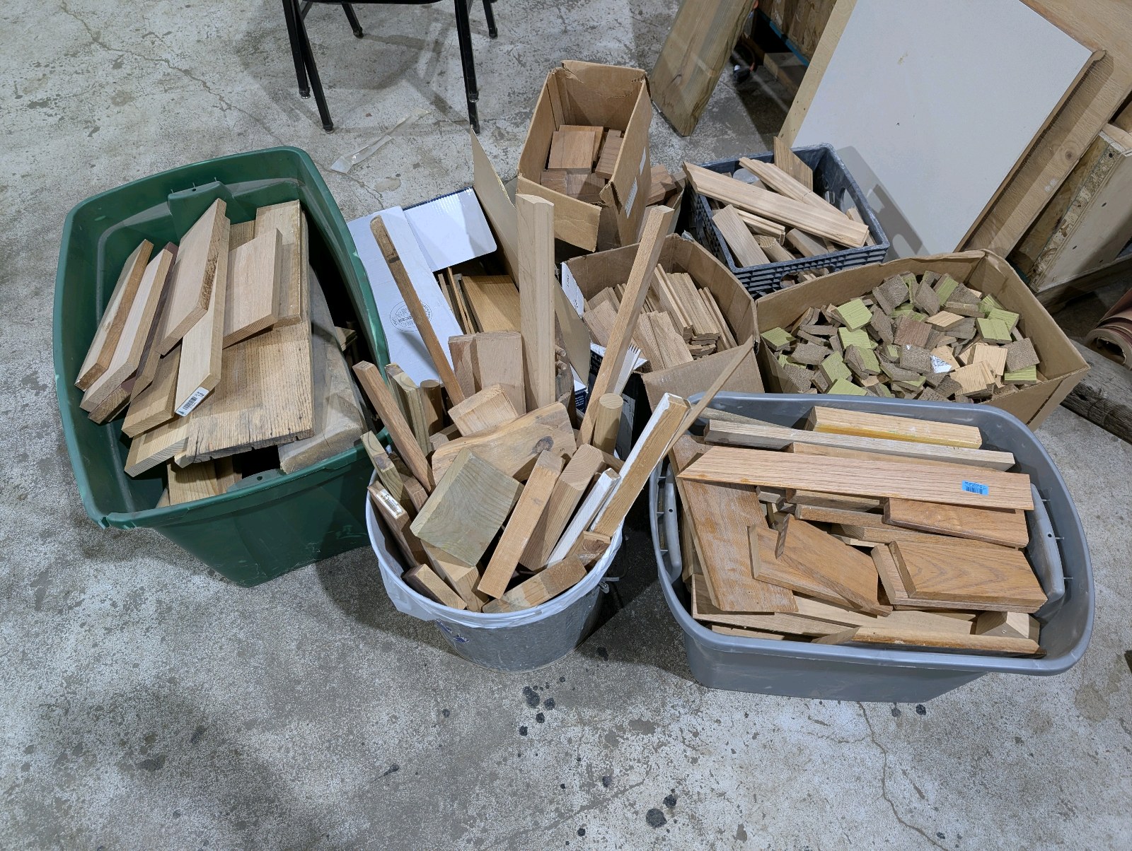 lot 64 image: Large Lot Hardwood Scrap Lumber  Red Oak, Trim Pieces, Craft Wood, Woodworking Blocks, Carving Stock, DIY Project Material