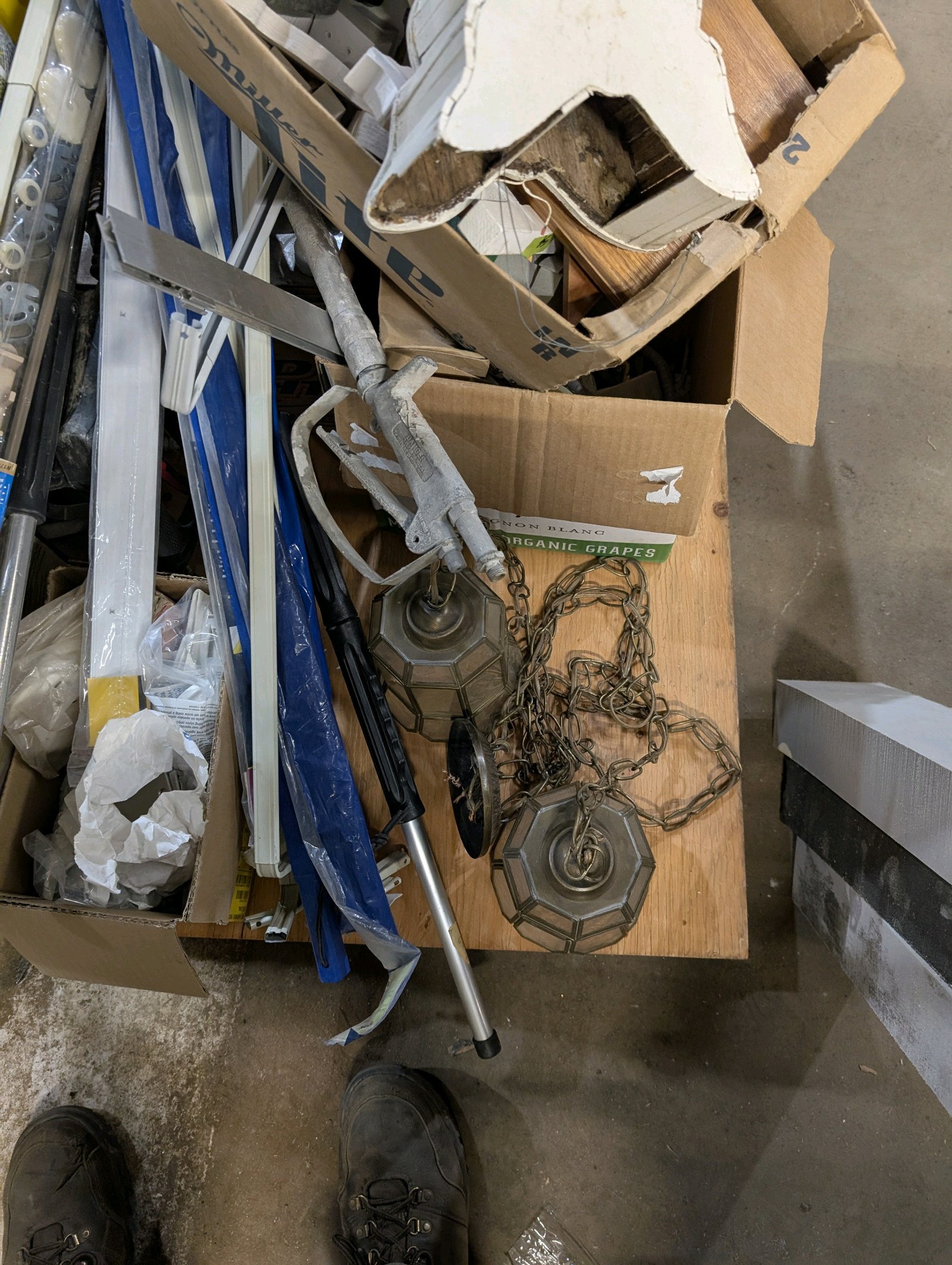lot 80 image: Huge Mixed Hardware & Tool Grab Box  Lighting, Electrical, Hardware, Wheels, Chemicals & More  Mystery Shop Cleanout Lot