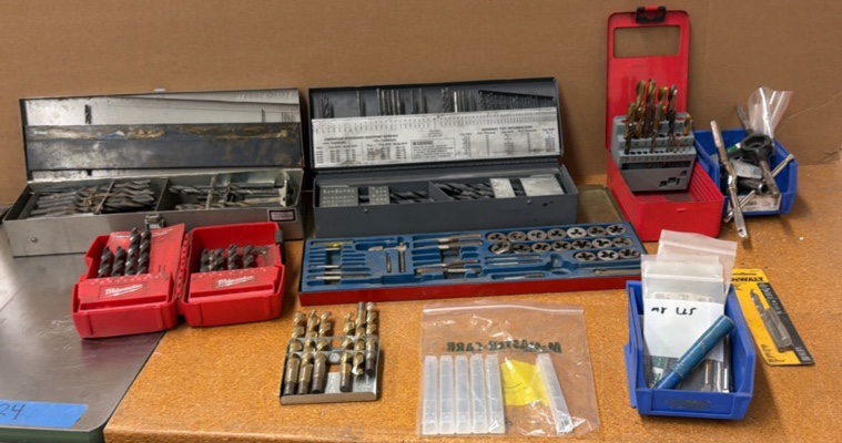 BOXES of drill bits and taps