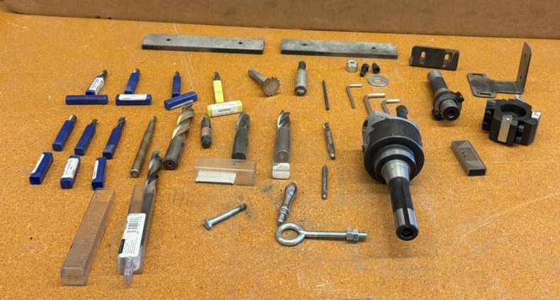DRILL bits, Allen wrenches, Mill cutter head, steel plates