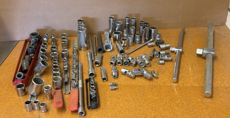 Vintage Craftsman V Series SOCKETS, flex socket heads, Ball-end Allen key, pin punches, Tap wrenches