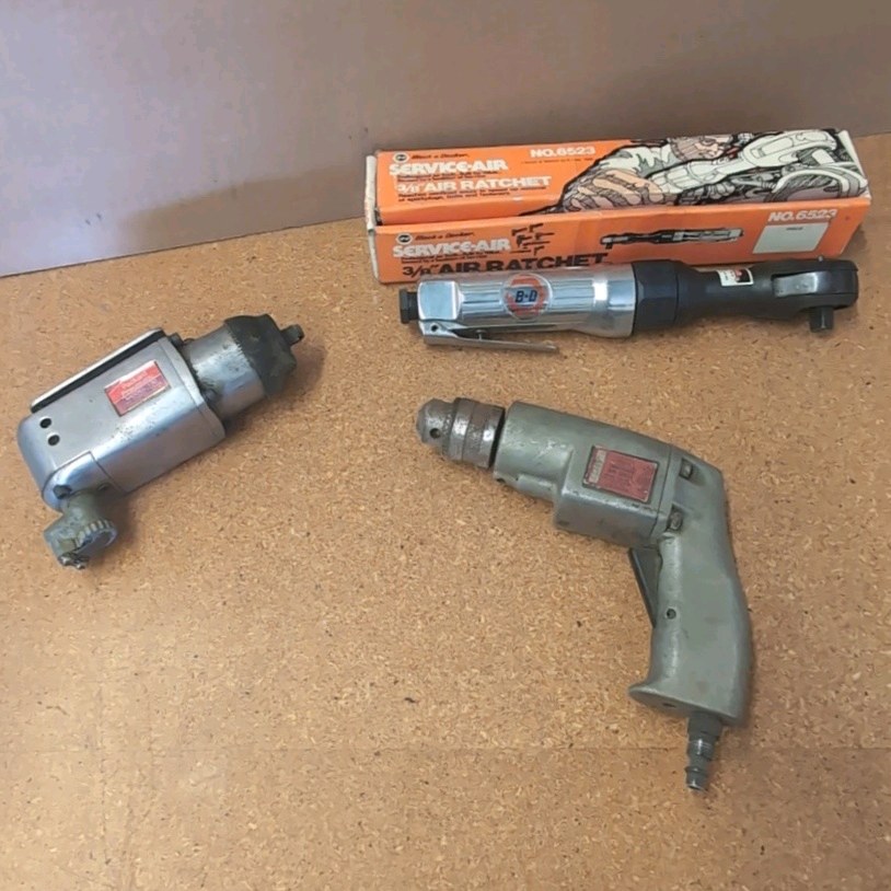 B&D Air Ratchet, Craftsman Air Drill Packard Air Butterfly Impact Wrench