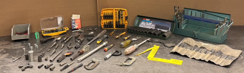 VARIETY socket heads, drill bits, chisels & more