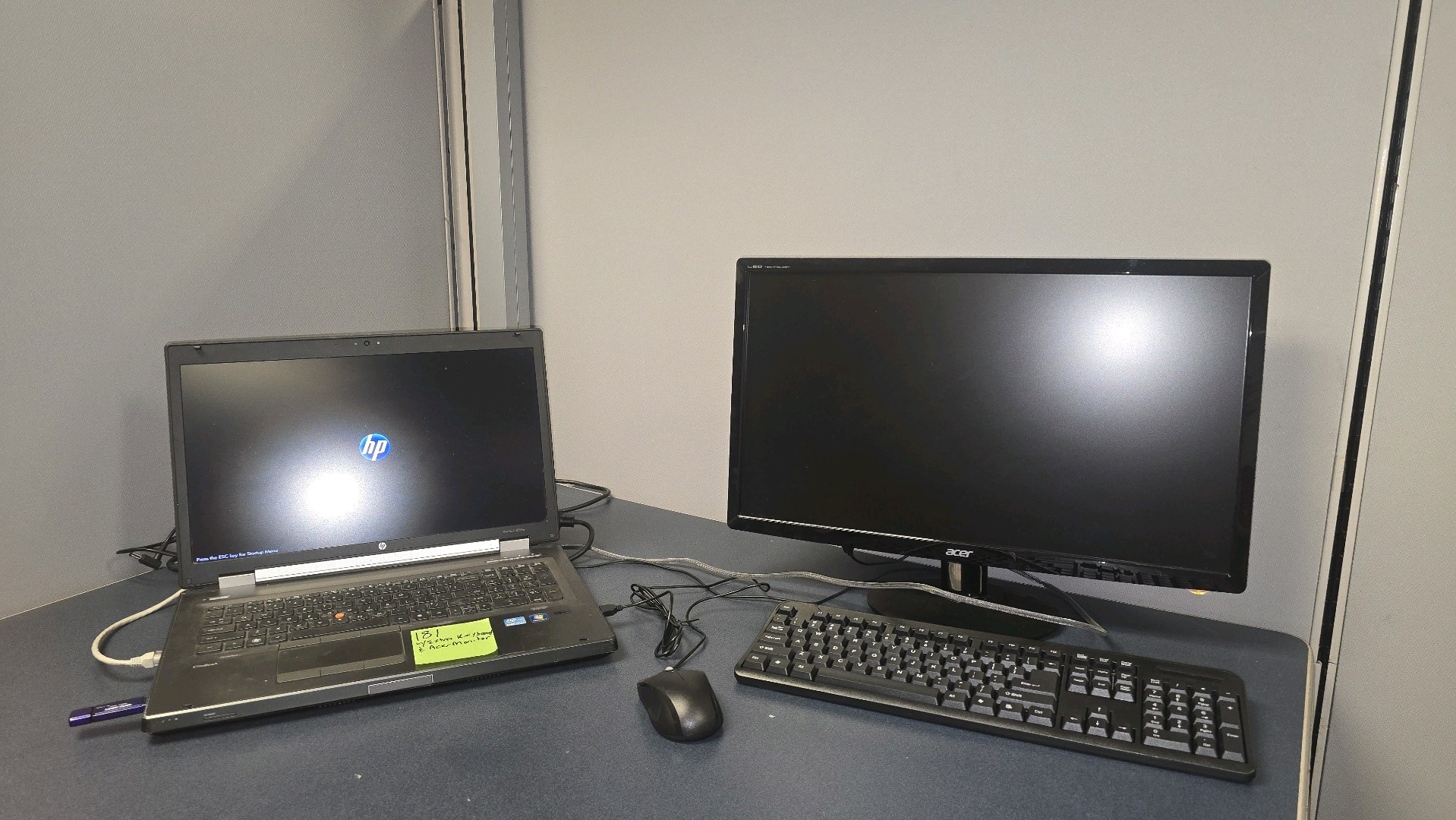 HP ELITEbook 8760w, WINDOWS, mouse, Acer monitor