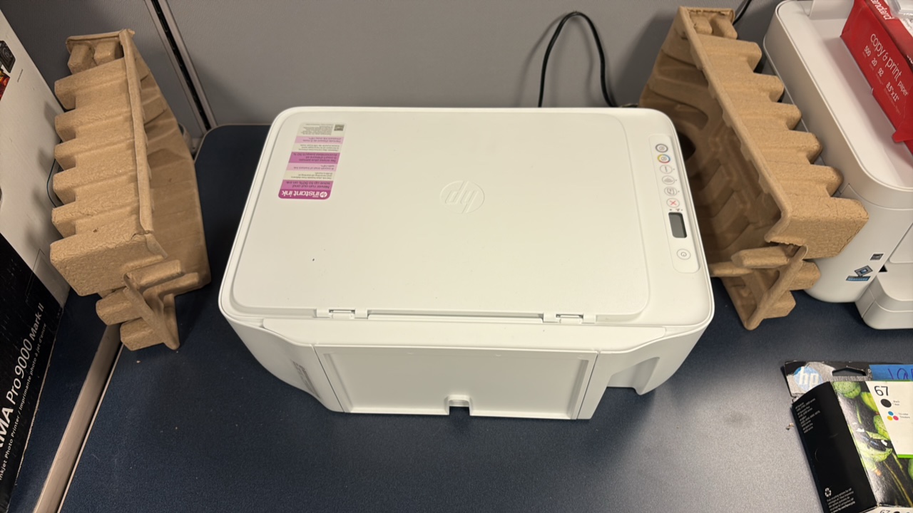 EPSON printer, HP printer, paper & black cartridge pack