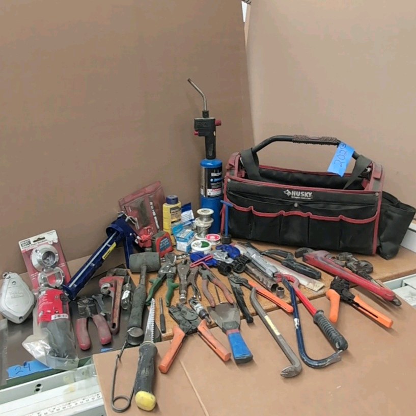HUSKY tool bag with Assorted tools