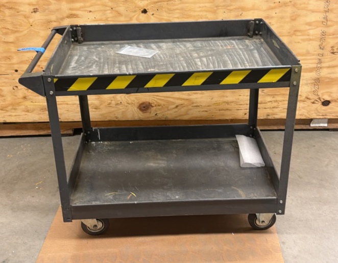 STEEL Flat Handle Deep Shelf Industrial Utility Cart