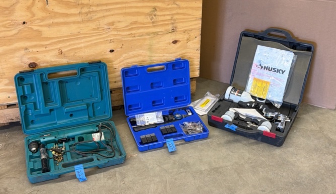 MAKITA drill, Astro Rivet setter, Husky Spray gun