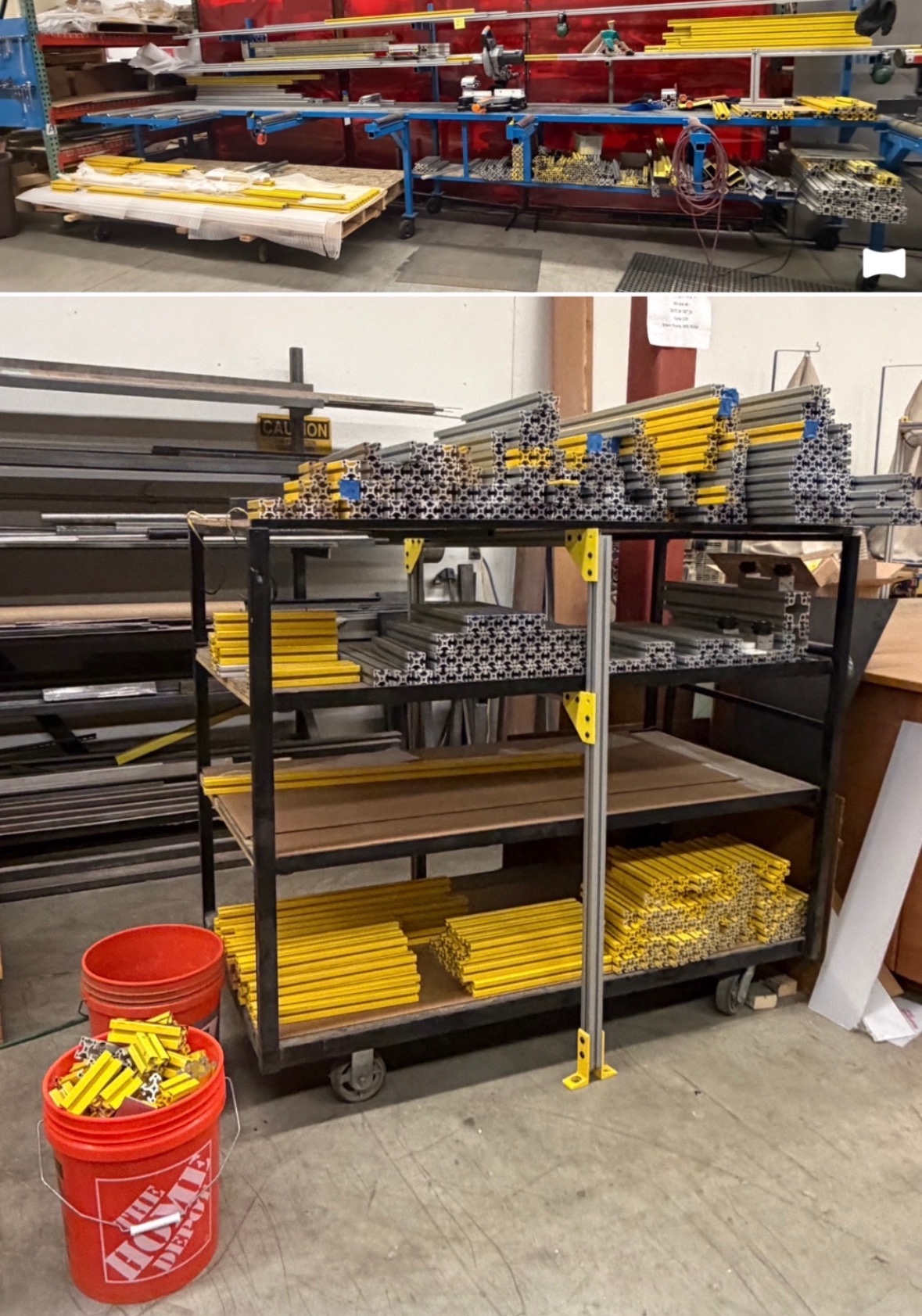 LARGE Lot of ALUMINUM t-slot extrusion pieces