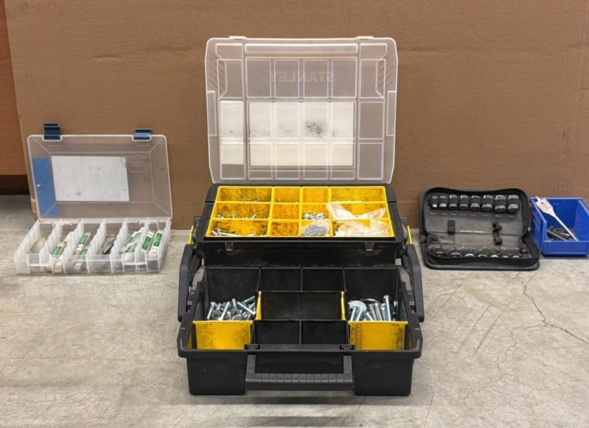 STANLEY tool box, Plano tool box, FMT taps, hardware, Husky sockets