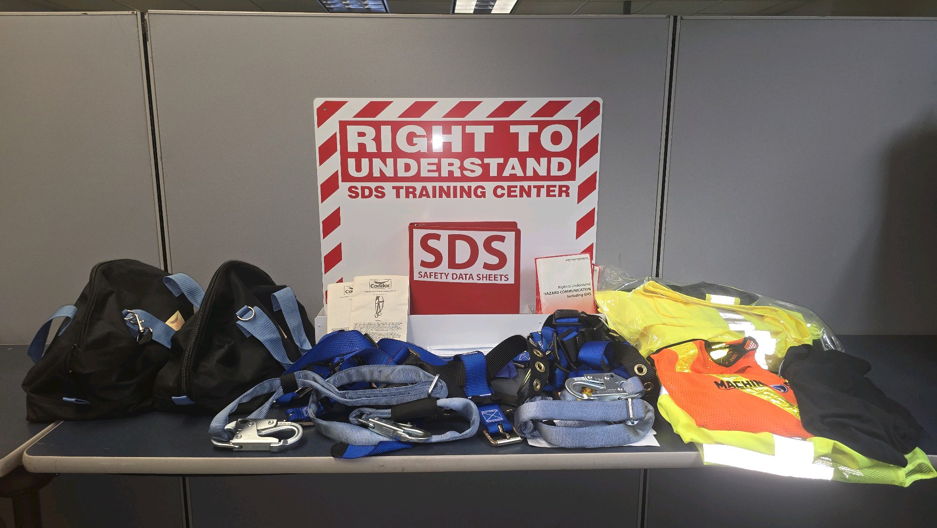 (2) Condor fall-protection kits, safety vests, sign