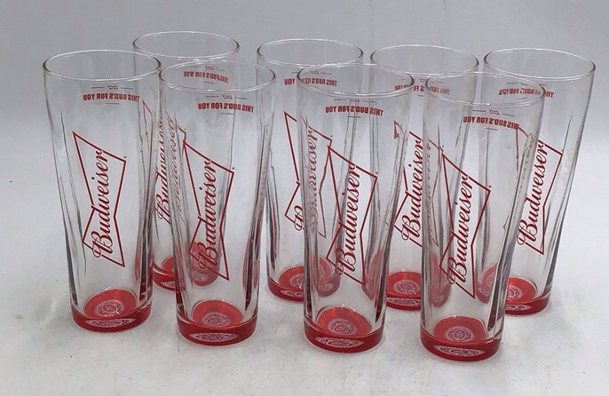 lot 130 image: Vintage Budweiser Pilsner Glasses  This Buds For You