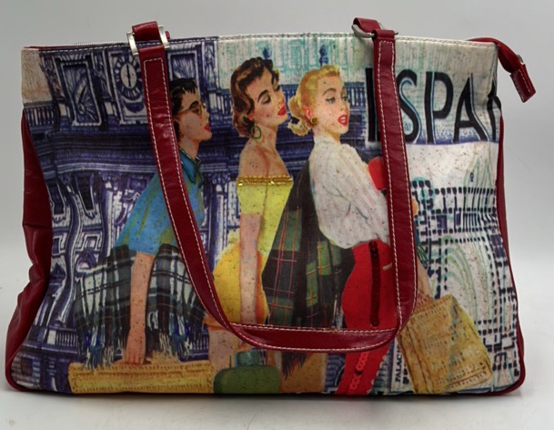 lot 141 image: Vintage Tote Bag  Fun Time with Retro Fashion Print
