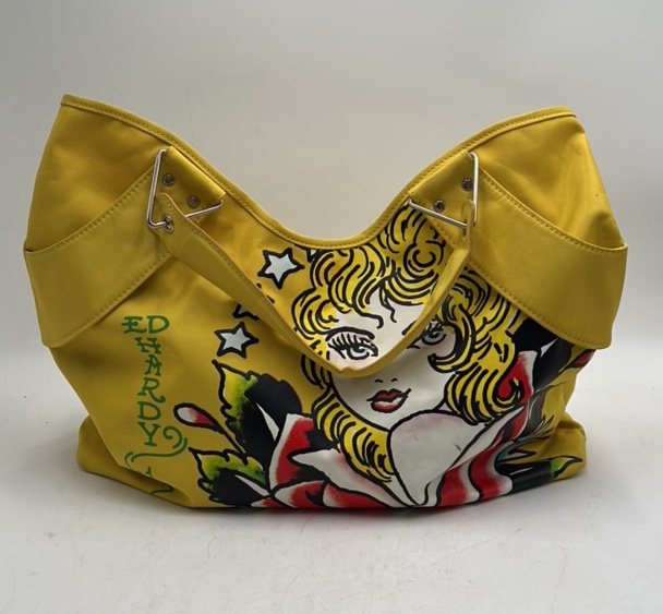 lot 152 image: Vintage Ed Hardy Tote Bag  Tattoo Print Design