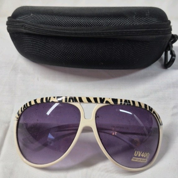 lot 169 image: Vintage Sunglasses  Zebra Print with UV400 Protection