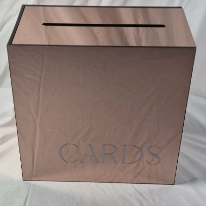 lot 174 image: Card Box  Rose Gold Finish with Slot Top