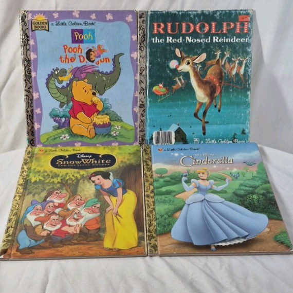 lot 175 image: Little Golden Books Set  Winnie the Pooh, Rudolph, Snow White, Cinderella