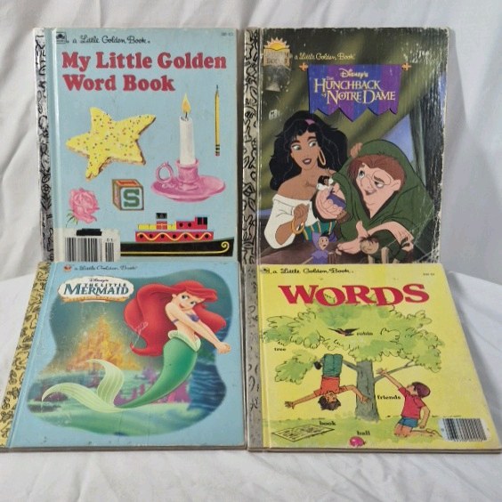 lot 177 image: Vintage Little Golden Books  Disney The Little Mermaid and Hunchback of Notre Dame