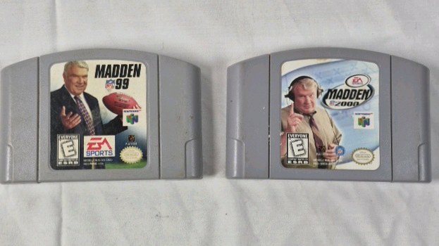 lot 188 image: Nintendo 64 Madden NFL 99 and Madden 2000 Games
