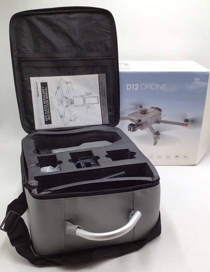 lot 191 image: D12 Drone with Carrying Case and Accessories