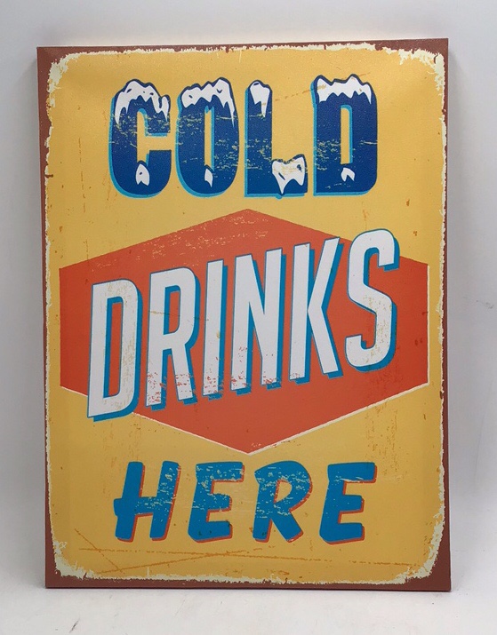lot 199 image: Canvas Sign  Cold Drinks Here