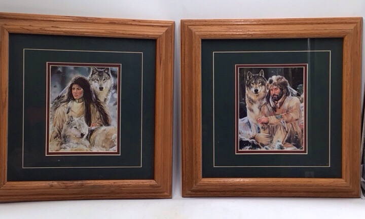 lot 223 image: Vintage Framed Prints  Wooden Frames