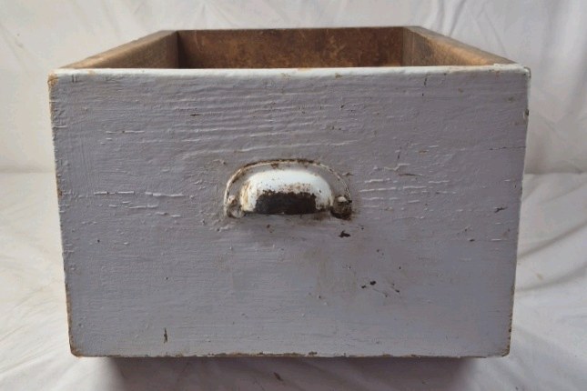 lot 230 image: Vintage Painted Wooden Drawer