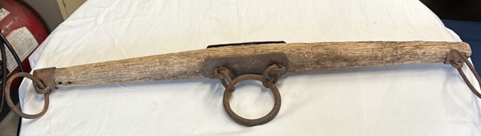 lot 298 image: Vintage Wooden Double Tree with Iron Hardware