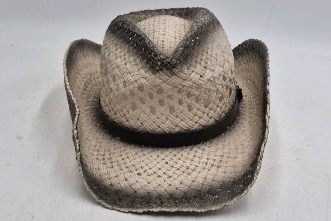 lot 311 image: Straw Cowboy Hat with Ombre Band