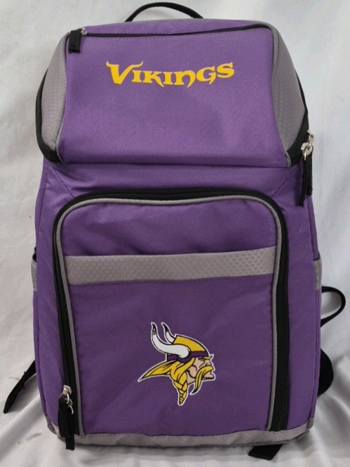 lot 313 image: Minnesota Vikings Insulated Backpack Cooler